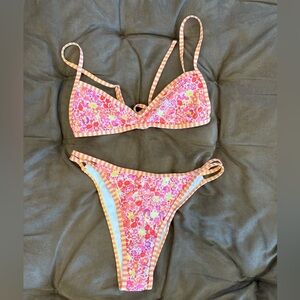 Floral Pink Bikini Swimsuit